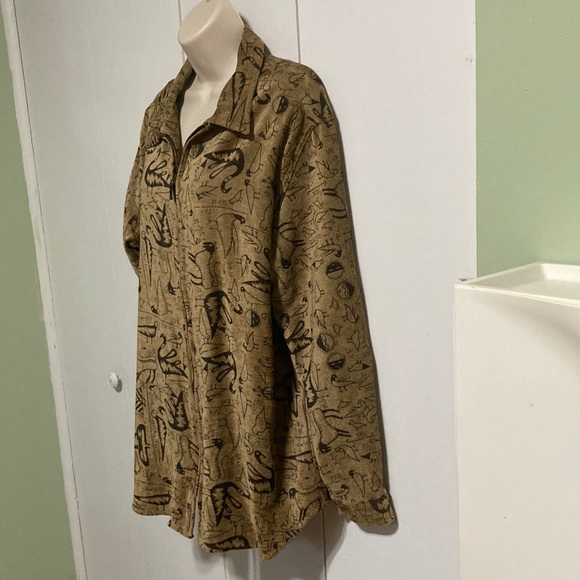 CHICOS DESIGN Shacket Jacket Egyptian Hieroglyphics Zip Womens 12 Chicos 2 - Picture 4 of 16